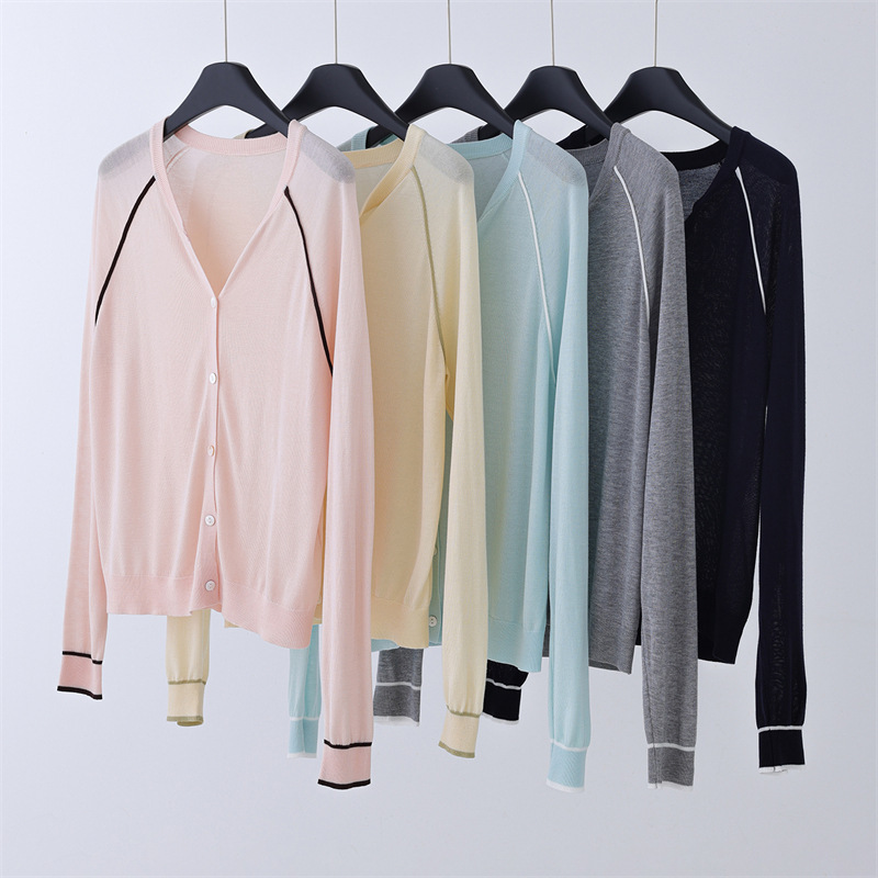 26 Summer Women's Thin Tencel Knit Cardigan Fashionable Outerwear Stylish Shawl Sun Protection Top Jacket Air Conditioning Shirt 26 Summer Women's Thin Tencel Knit Cardigan Fashionable Outerwear Stylish Shawl Sun Protection Top Jacket Air Conditioning Shirt