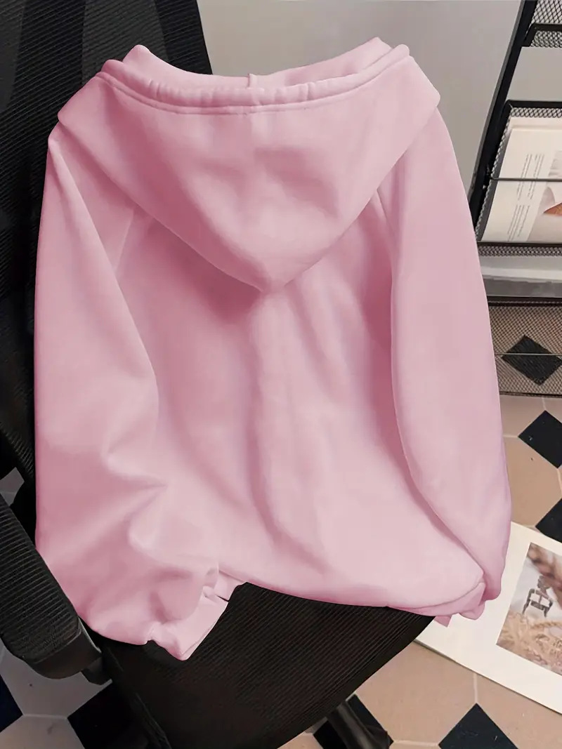 Women's Casual Hooded Zip Up Top Relaxed Fit Retro Trendy Loose Fitting Sweatshirt For Autumn Winter Print_ecoleips.com
