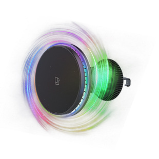Car Wireless Charger Air Outlet Navigation Bracket with Colored Lights 15W Fast Charging Magnetic Car Wireless Charging Bracket