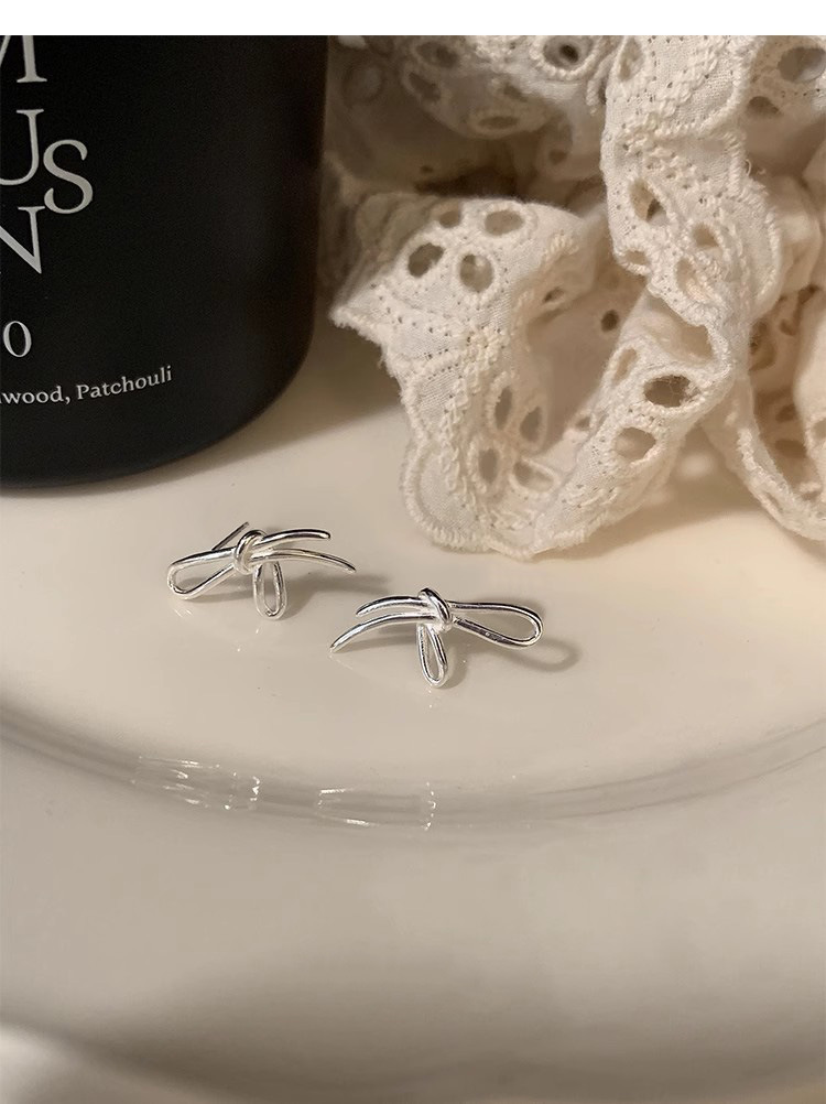 All Seasons Season 1 Pair 925 Sterling Silver Bow Knot Ear Studs