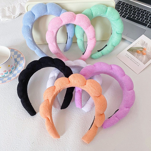 Amazon cross-border terry cloth high skull twist headband European and American women's face wash and spa headband hair accessories