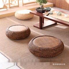 禅意日式榻榻米垫子藤编地上垫家用坐墩茶室禅修打坐垫赵之李