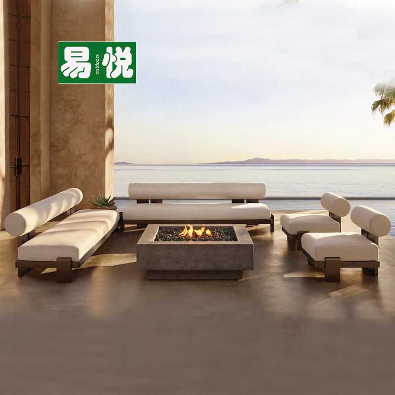 Teca al aire libre sofá patio al aire libre hotel chalet aluminio mesas y sillas terraza jardín diseñador madera sólida al aire libre