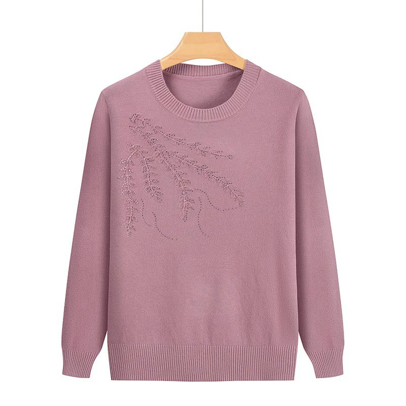 Осенний свитер для мам, Тонкий Топ, стильный интерьер для женщин среднего возраста, для женщин среднего и старого возраста, весенне-осенний модный вязаный пуловер, Базовая рубашка