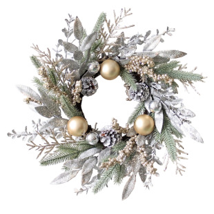 Cross-Border Nordic New Christmas Snowfall Golden Door Hanging Christmas Garland Rattan Door Hanging Set Christmas Decorations