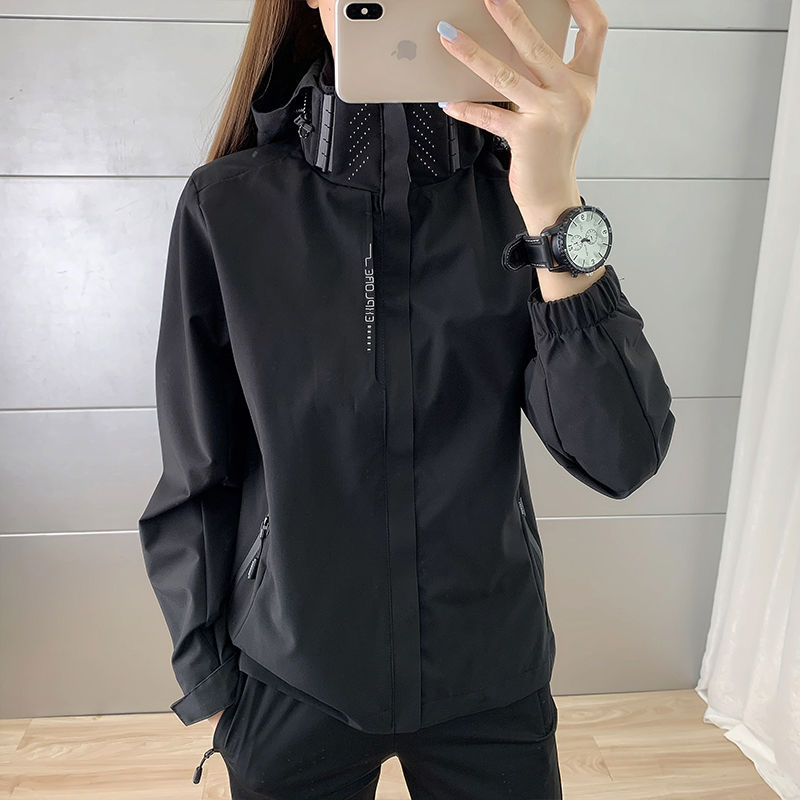 2025春秋季新款单层冲锋衣女薄款户外防风防雨外套可印LOGO登山服
