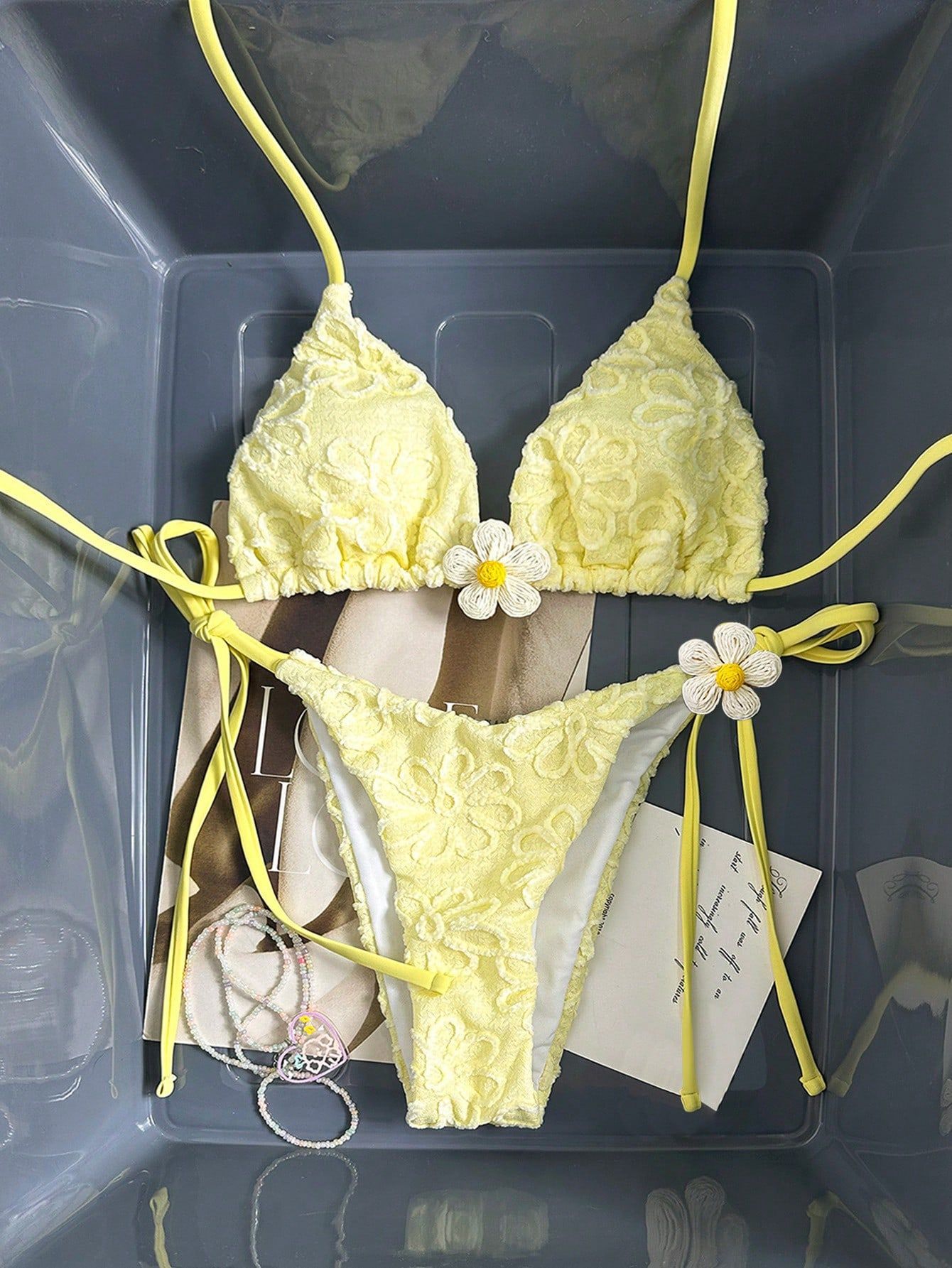 3D Floral Print Bikini Set Two-Piece Swimsuit For Women Sexy Beachwear Comfortable Fit_ecoleips.com