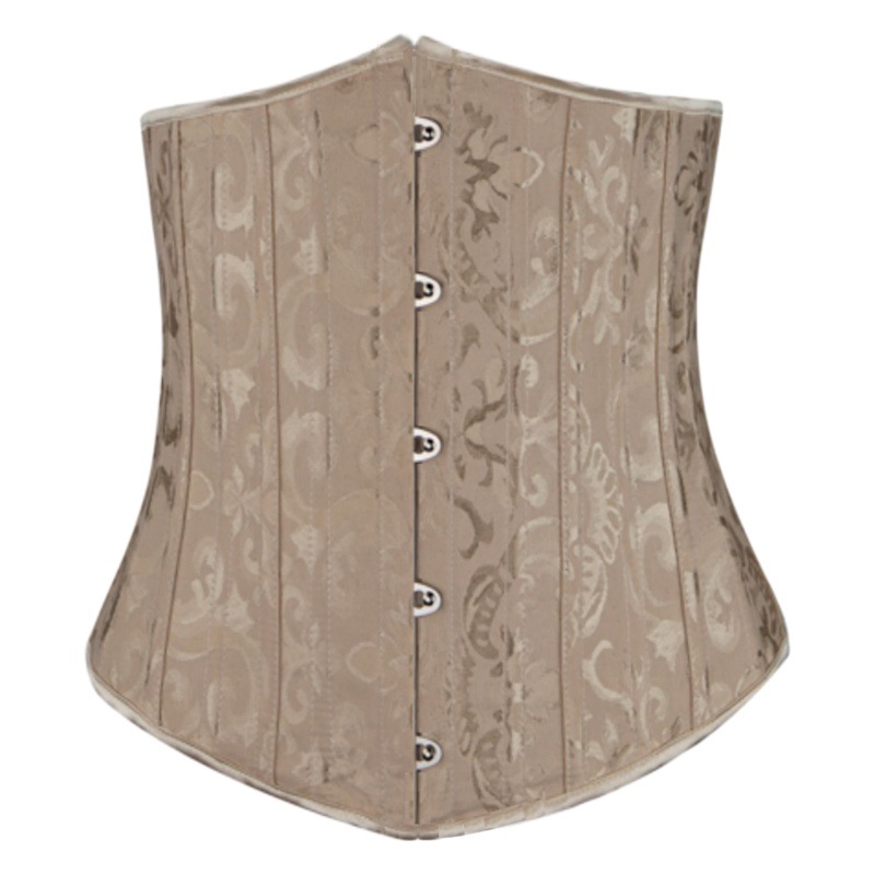 Corset Source Factory Cross-Border Supply 26 Steel Bones Jacquard Fabric Waist Cincher Court-Style Corset Shaping