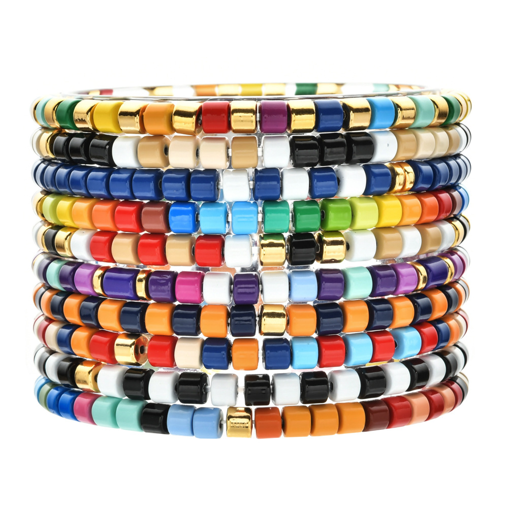 Bohemian Colorful Beaded Alloy Unisex Wristband 1 Piece display picture 3