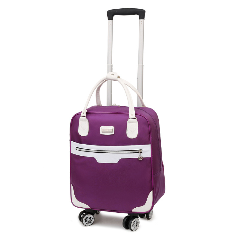 Large Capacity Trolley Bag Women's Universal Wheel Travel Bag Short Distance Lightweight Travel Multifunctional Boarting Bag Oxford Cloth