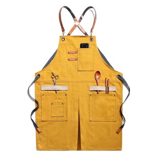 Factory apron denim hair stylist milk tea cake shop barista men's and women's florist work clothes hairdressing logo