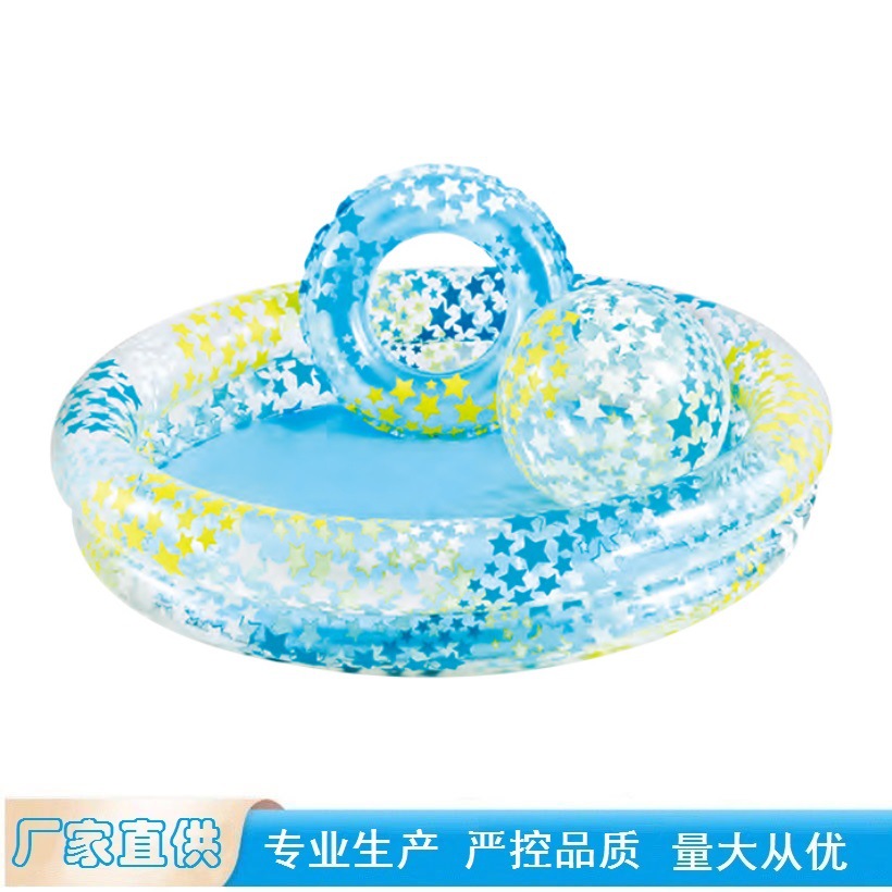 Inflatable children's set, transparent beach swimming ring PVC, toy, factory direct supply