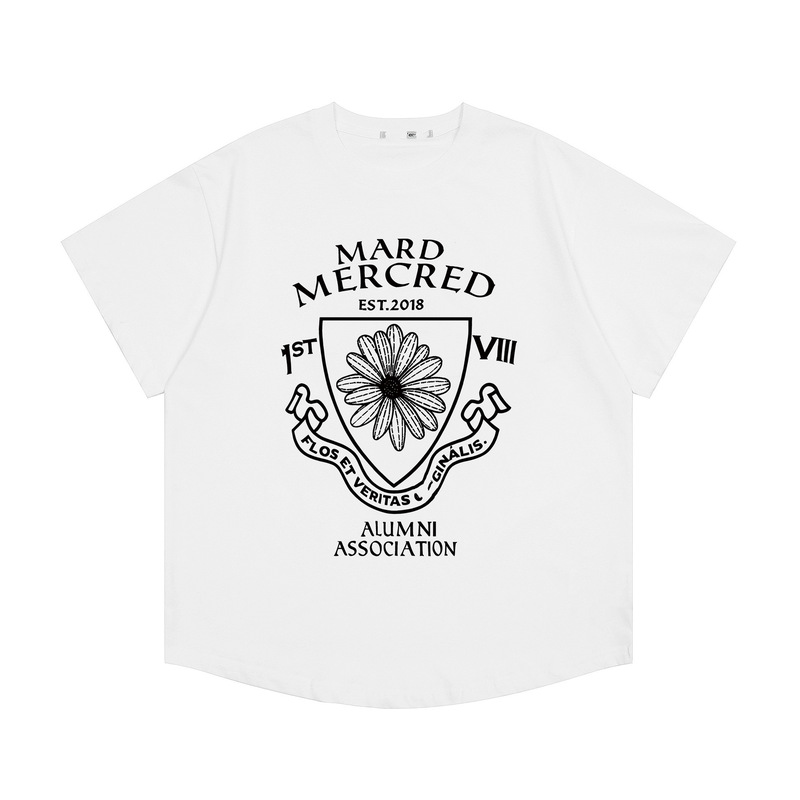 韓国マルディトレンディな半袖フラワープリントゴールドハイシルバー夏ラウンドネック純綿ルーズTシャツトップトレンディ|undefined