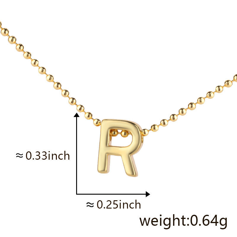 Cuicai ホットセール 18K ゴールデン光沢のある多用途クラシック 26 DIY 英語名小文字ネックレスペンダント付き|undefined