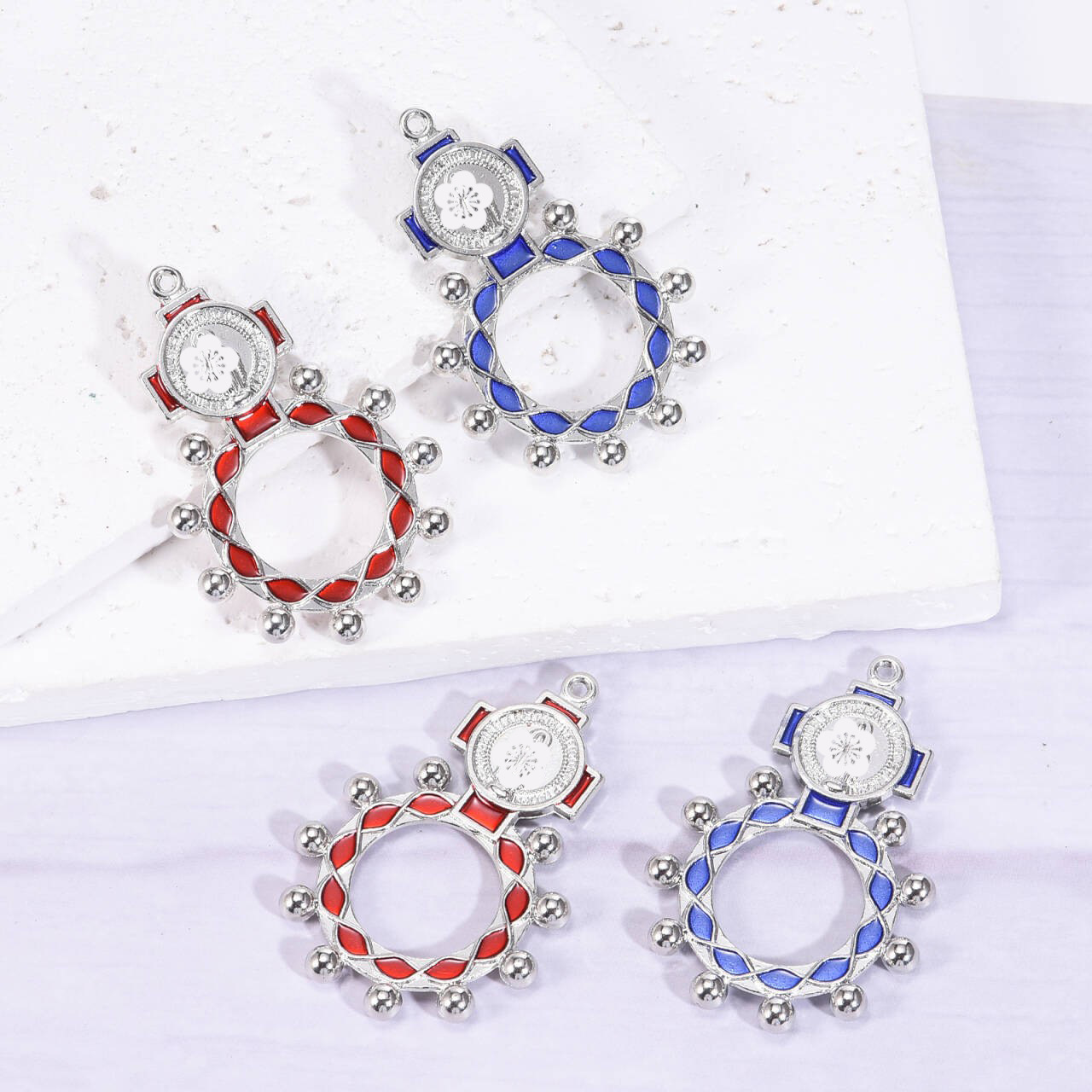 Cross-Border Alloy Virgin Mary Ring for Prayer and Blessing, Religious Vintage Ring with Cross Pendant Accessories