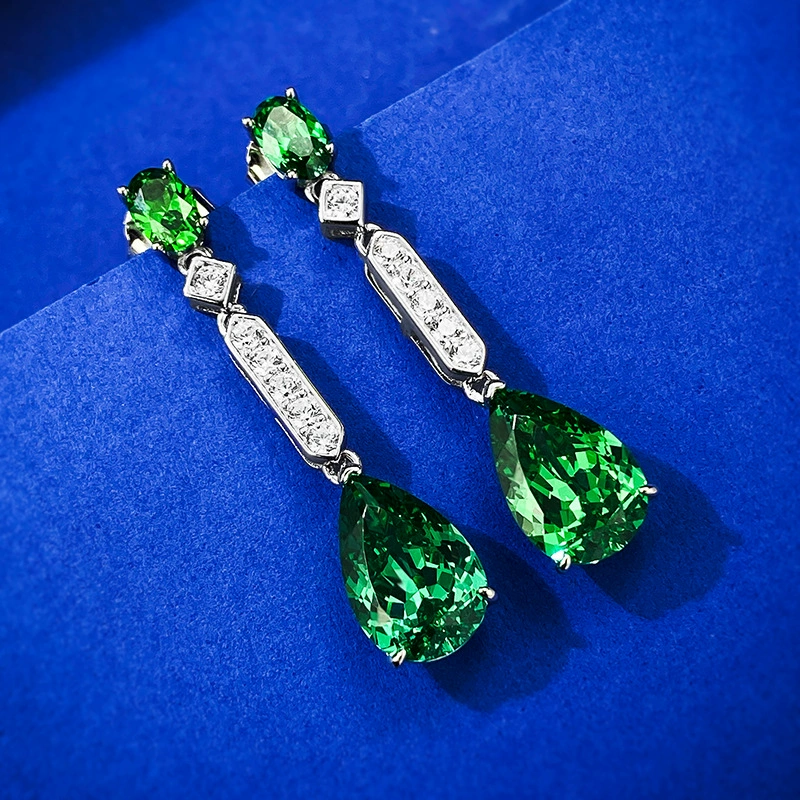 /Jewelry, зелёные брендовые серьги, коллекция 2023 года, образец серебро 925, 5 карат