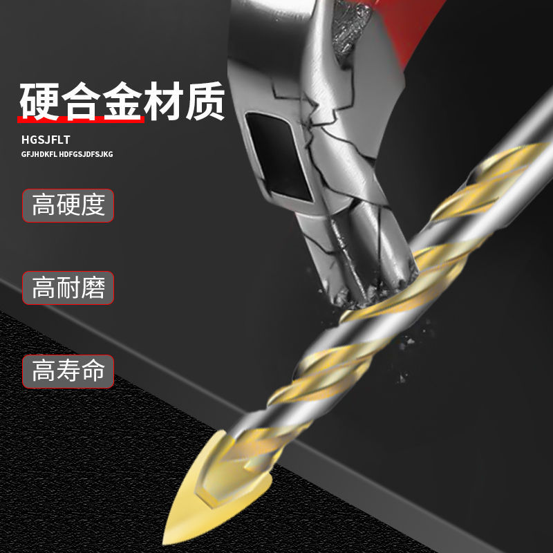 Fuente de la fábrica Triángulo traje de perforación baldosas de cerámica de vidrio de hormigón taladro de perforación de cerámica de aleación de oro Triángulo taladro 6