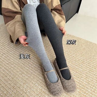 打底裤女冬外穿加绒加厚灰色保暖棉裤秋裤紧身提臀弹力针织连裤袜