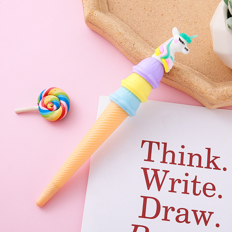 Unicornio de alto valor facial Hagen Das bolígrafo neutro creativo papelería bolígrafo acuoso lindo helado bolígrafo estudiantil