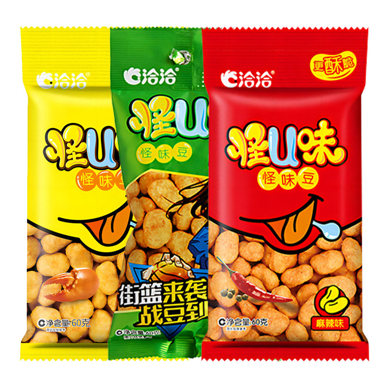 [ChaCheer/qiaqia Five-flavored Spicy Crab Roe Flavor Strange Flavor Beans 60g] Chacha Casual Snacks Strange Flavor