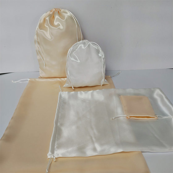 Blank bag dustproof storage bag breathable soft silk satin satin satin women's bag drawstring bag in stock customized