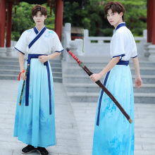原创龙纹古风汉服中国风男女同款短袖学生班服表演服礼服大码套装