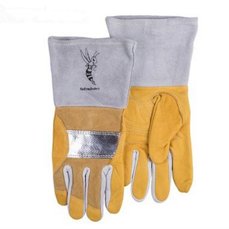 威特仕10-2788抗热反射铝手套焊接防护隔热防烫焊工专用牛皮手套