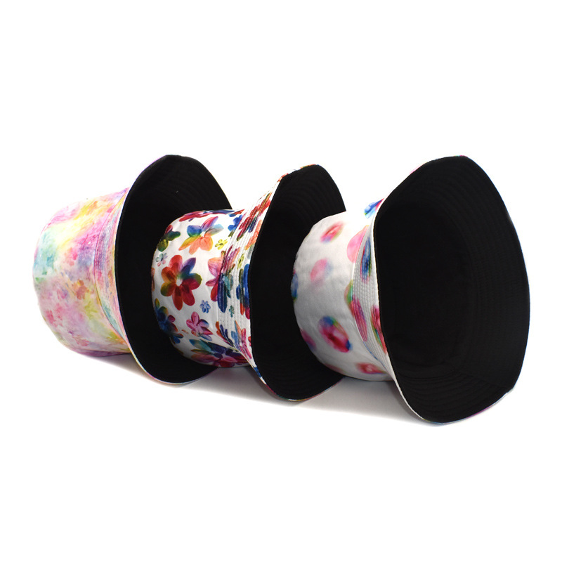 Unisex Lässig Tie-dye Drucken Breite Traufen Bucket Hat display picture 2