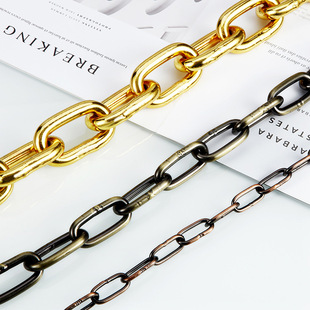 New gold-plated stainless steel chandelier chain vintage decorative fence chain bronze iron chain large metal chain