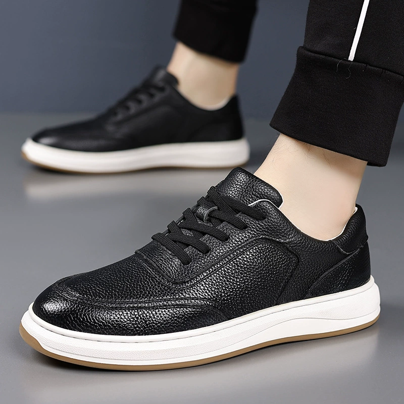 Men's demi-season universal breathable sneakers, shoes for leisure for leather shoes, genuine leather