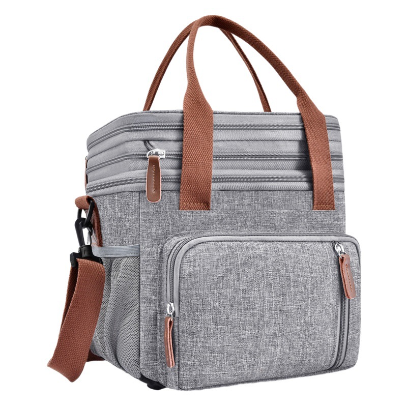 Bolsa de almuerzo portátil al aire libre de gran capacidad transfronteriza de doble capa EVA bolsa de hielo interior aislamiento térmico y bolsa de picnic de preservación en frío en stock