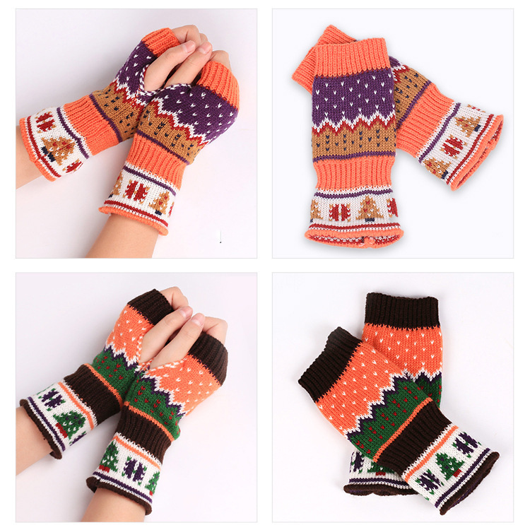 Women's Fashion Christmas Tree Acrylic Gloves display picture 2