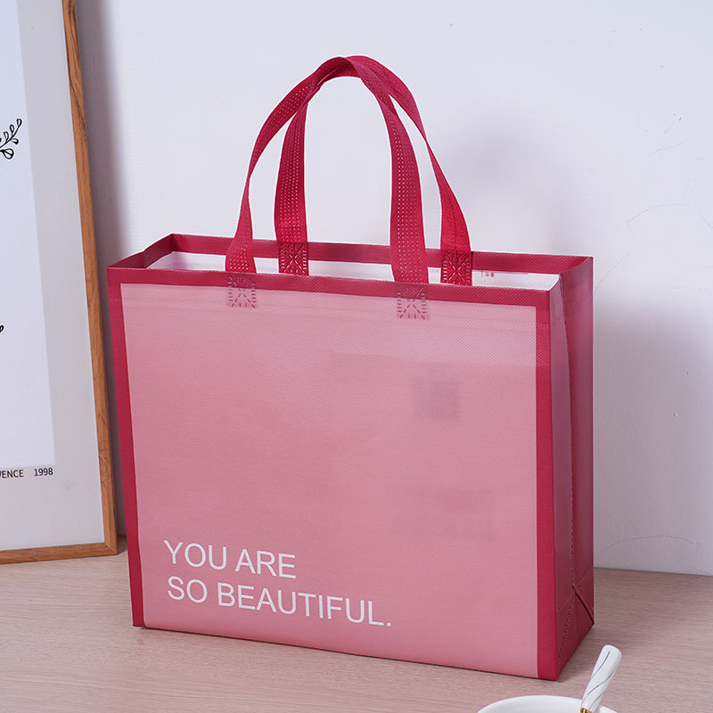 Tienda de ropa no tejida de alta calidad bolsas de mano chaqueta de plumón de gran tamaño ropa de mujer bolsa de compras regalo personalizada
