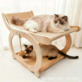 跨境猫抓板猫窝耐磨不易掉屑夏季双层猫房子耐抓沙发躺椅楞纸玩具