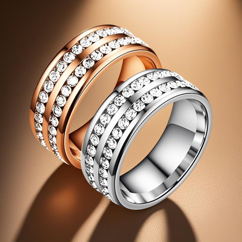 Stainless Steel Ring for Women French Ins Style Non-Fading Titanium Steel Ring with Diamonds Niche Design Jewelry Hand Jewelry Wholesale