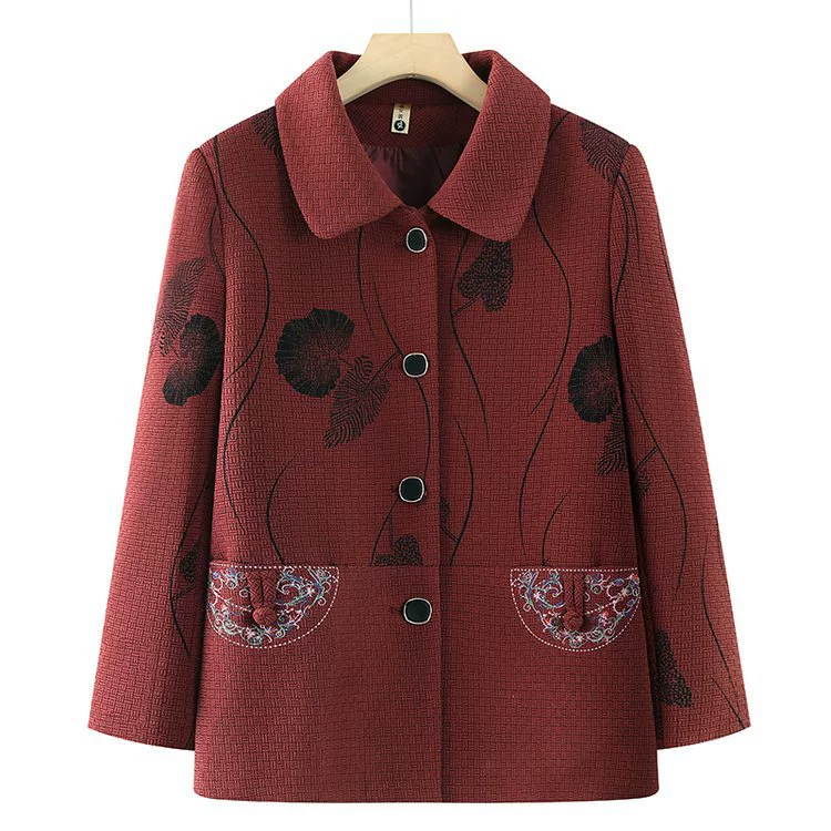 Среднего и пожилого возраста Весенние и осенние куртки бабушки 60-летние 70 пожилая одежда темпераментная старушка мама осенний топ