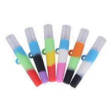 跨境热卖硅胶玻璃小烟嘴沙漏造形便携式烟斗晕染色Silicone pipe
