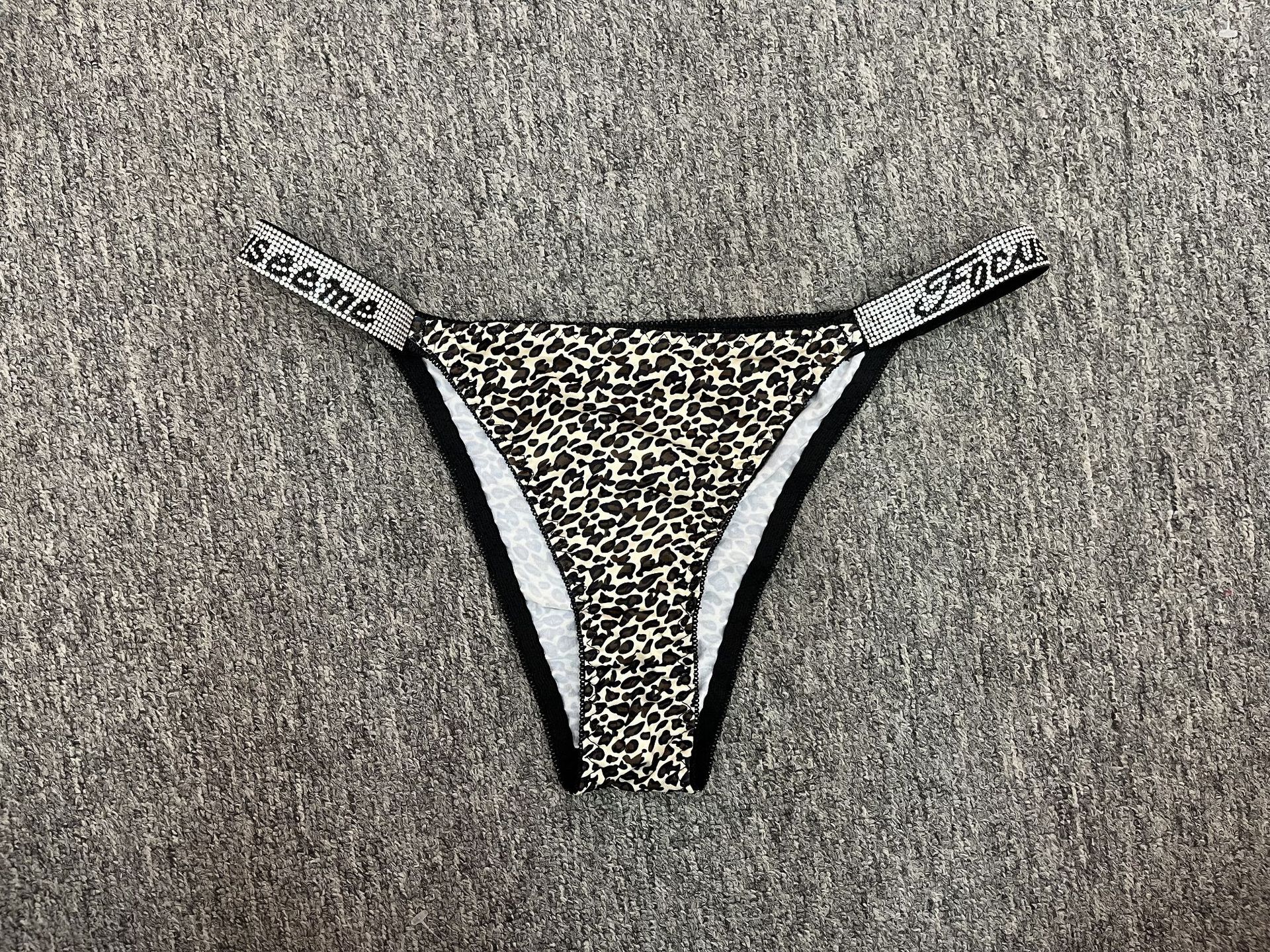 Ropa interior antibacteriana rusa con diamantes de imitación, bragas de talla grande, tanga sexy de cintura baja que levanta la cadera, antibacteriana y transpirable