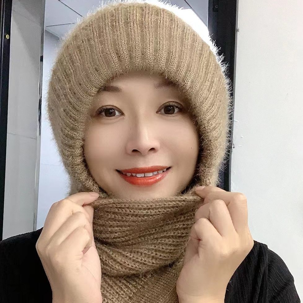 El otoño y el invierno de la moda caliente sombrero de punto de la bufanda sombrero de lana integrado sombrero de protección del oído