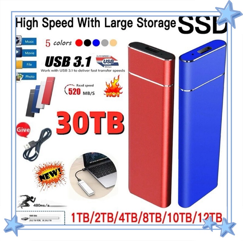 2025 Cross-Border Mobile Solid State Drive Laptop External Hard Drive 1Tb2Tb4Tb
