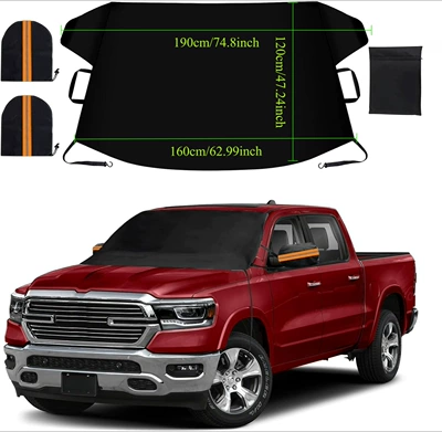 Car Windshield Anti-Ice and Snow Cover Car clothing - black-standard-standard