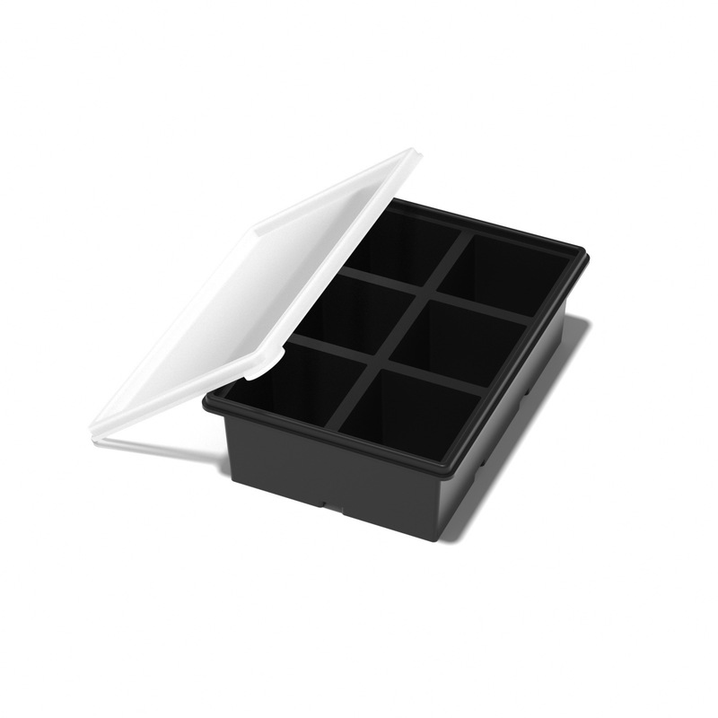 ホットセール大型アイスキューブ型食品グレードのシリコン製蓋付き製氷皿家庭用蓋付き製氷ボックス大型冷凍角氷アーティファクト|undefined