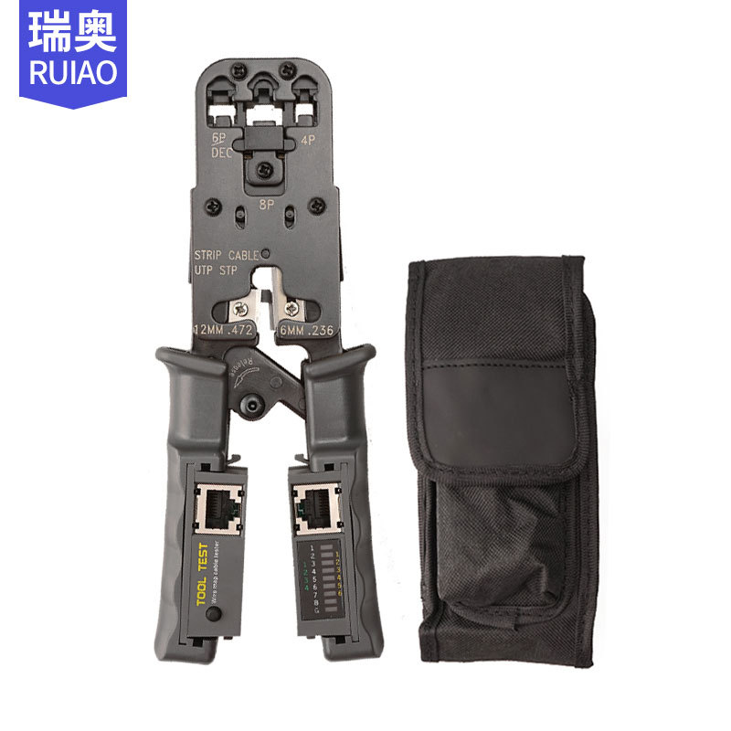 跨境多功能4P8P6P三用带测试仪HT-022网络工具挤压接压线网线钳子