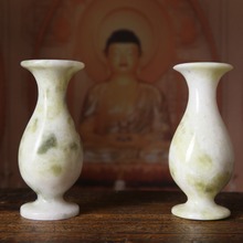供佛花瓶佛堂青玉花瓶仿蓝田玉观音净瓶莲花瓶家居佛堂佛用品