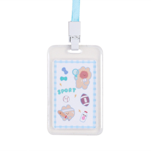 Double-sided transparent work badge cover, factory card cover, bus card protective cover, student meal card, campus access card cover
