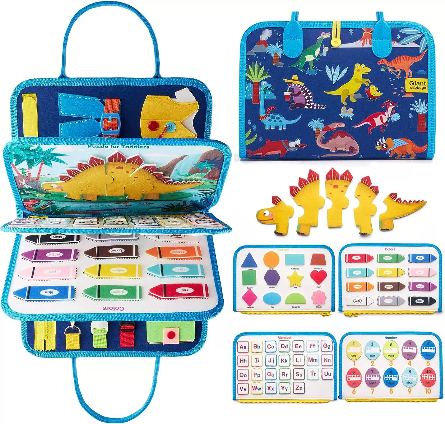 亚马逊毛毡早教学习忙碌板 幼儿益智学习板蒙特梭利训练diy