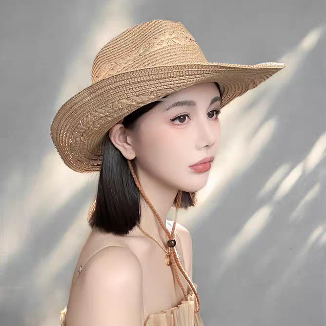 新款复古民族风牛仔帽男女锥顶度假海边出游显脸小时尚草帽子批发|undefined