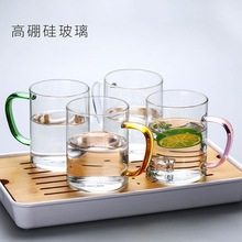 透明玻璃杯套装带把喝水杯子家用客厅牛奶大容量啤酒杯泡茶杯