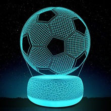 跨境货源五大联赛苏超足球3d小夜灯篮球LED七彩触摸遥控3d小台灯