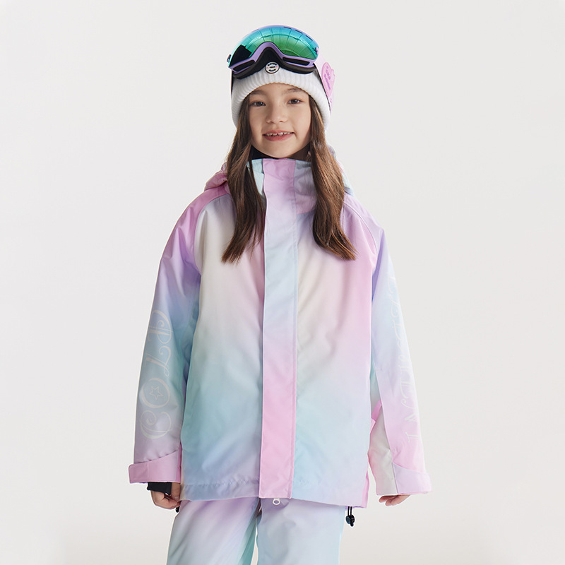 Cold Element New Kidsren's Warm Ski Clothing Tops Smudged Ski Jacket Windproof Outdoor Winter Kidsren's Snow Clothing